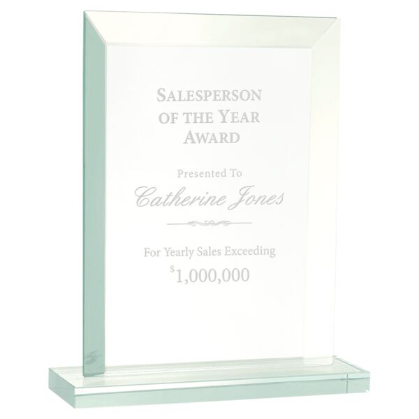 8 1/2" Rectangle Jade Glass Award Thumbnail