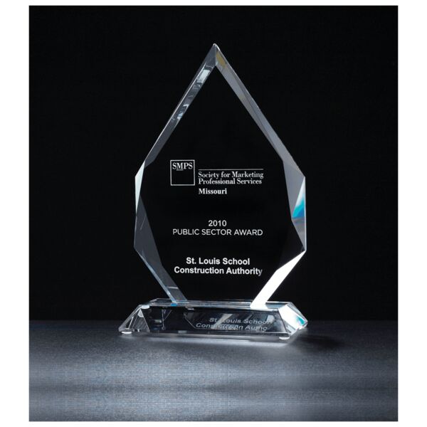 5" x 7 5/8" Flame Series Multi-Faceted Optical Crystal Award Thumbnail