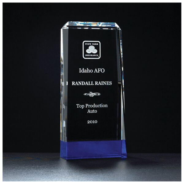 4" x 8 3/4" Premium Series Crystal with Cobalt Crystal Base Crystal Base Thumbnail