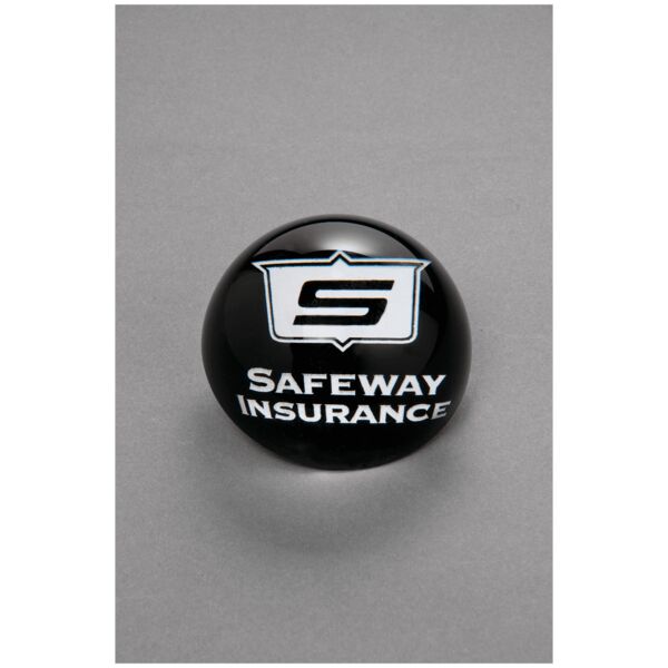 3" Diameter Crystal Paperweight with Silk Screen Thumbnail