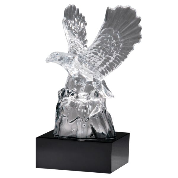 Beatiful Carved Crystal Eagle on a Crystal Base-No Plate Thumbnail