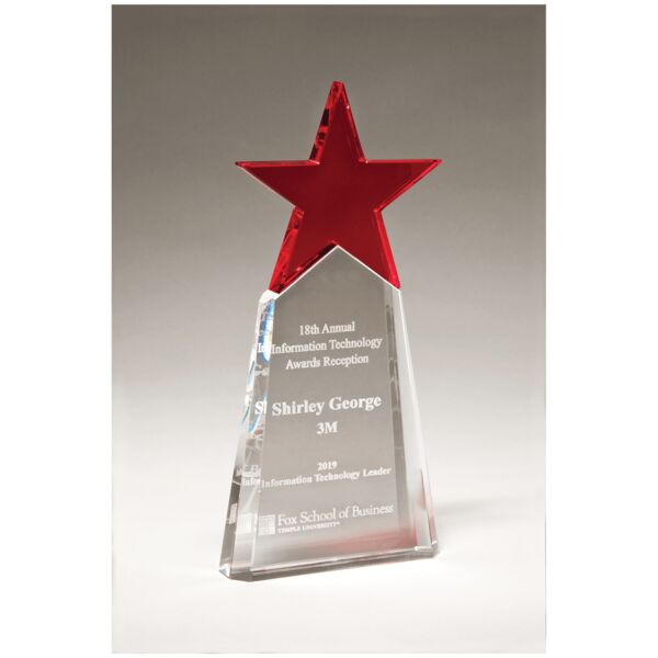 4 1/8" x 9 1/8" Crystal Star on Crystal Base Thumbnail