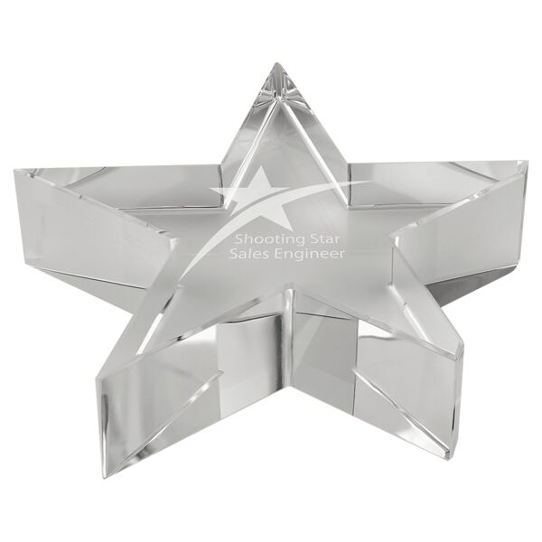 4 1/8" x 7/8" Thick Crystal Star Paperweight Thumbnail