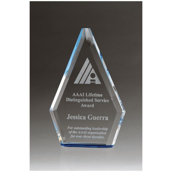 5 1/2" x 8" Flame Series Crystal Award with Accen ted Bottom Thumbnail