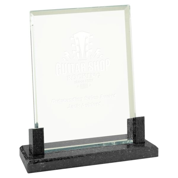 7" Rectangle Glass with Marble Base Thumbnail