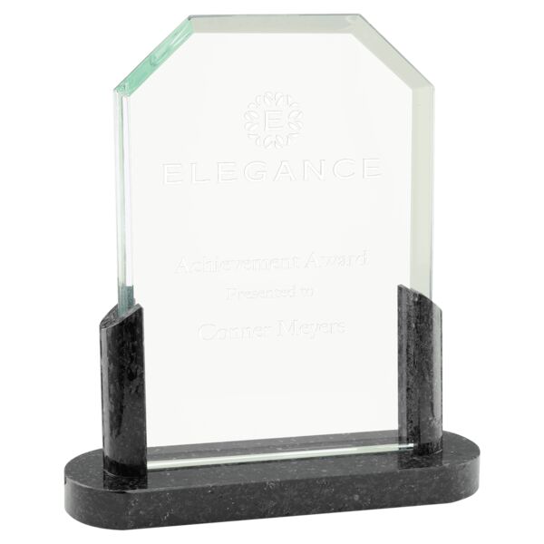 7" Clipped Corners Glass with Marble Base Thumbnail