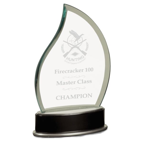 8 3/4" Jade Flame Metro Glass with and Piano Finish Base Thumbnail