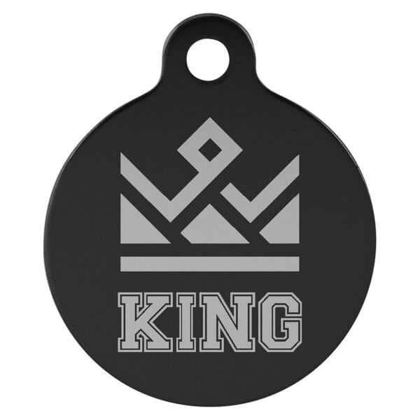 1" Laserable Anodized Aluminum Round Pet Tag with Tab Thumbnail