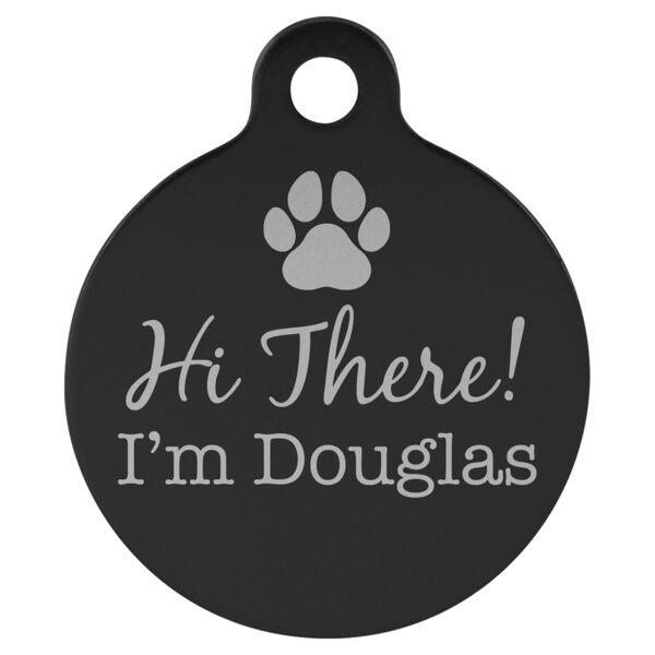 1 1/4" Laserable Anodized Aluminum Round Pet Tag with Tab Thumbnail