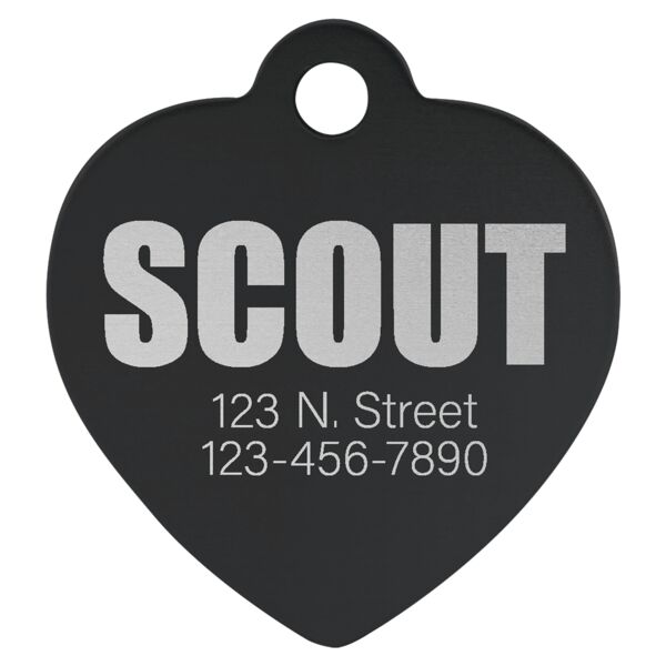 1 1/4" x 1 1/4" Laserable Anodized Aluminum Heart Pet Tag Thumbnail