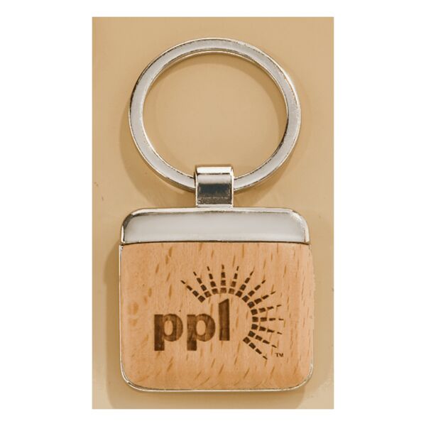 1 1/8" x 1 1/2" Key Ring with Maplewood Insert Thumbnail