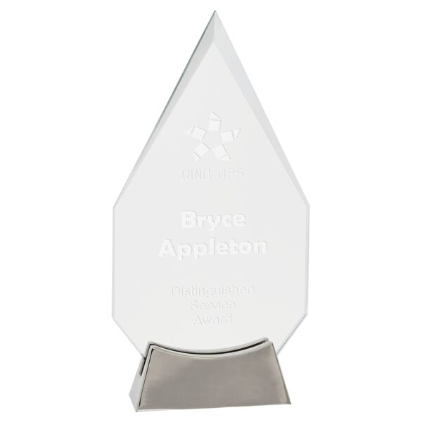 9 1/4" Diamond Platinum Glass with Full Metal Base Thumbnail