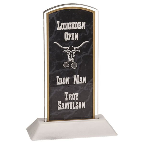 3" x 7" Marbleized Arch Pop-In Acrylic (Base not included) Thumbnail