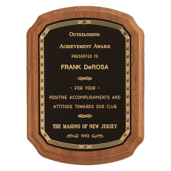 9" x 12" Coventry Series American Plaque with Border Laserable Brass Plate Thumbnail