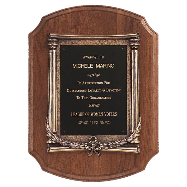 11" x 15" American Notch Corner Plaque w/Antique Frame/ Brass Plate Thumbnail