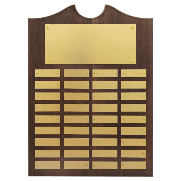 14" x 20"/Plates 7/8" x 2 3/4" American 36 Plate Perpetual Plaque with Brushed Brass Plates Thumbnail