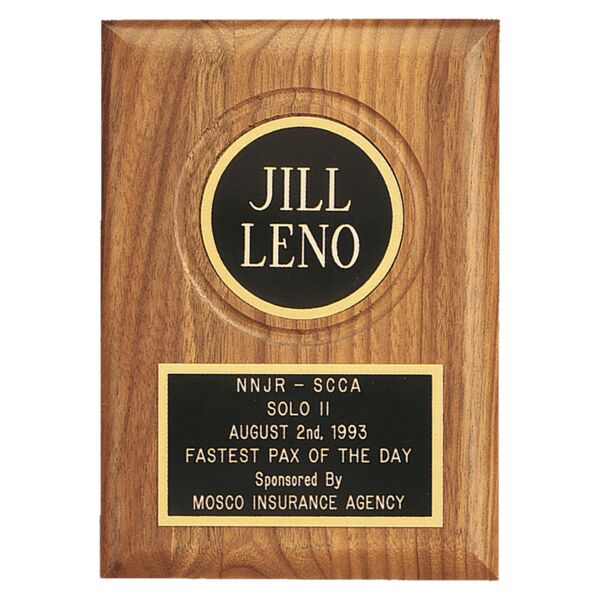 Jewelers Laserable Plate and 2 1/2" Disc on an American Plaque- Sheffield Series Thumbnail