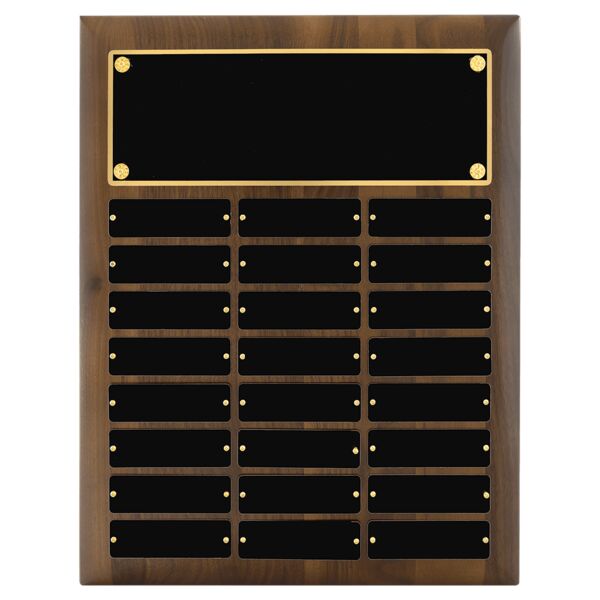 12" x 15"/Plates 1" x 3 1/4"American 24 Plate Perpetual Plaque with Brass Plates Thumbnail