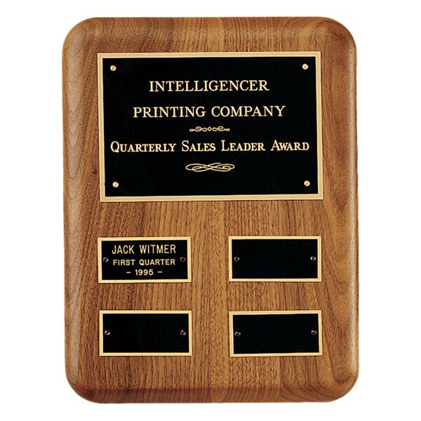 8" x 10 1/2"/Plates 1 1/4" x 2 1/2" American AirFlyte Edge Quarterly Award Perpetual Plaque wth Brass Plates Thumbnail