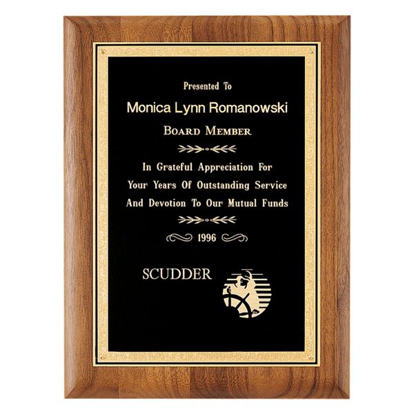 9" x 12" Coventry Series American Plaque with Florentine Border Textured LaserFX Plate Thumbnail