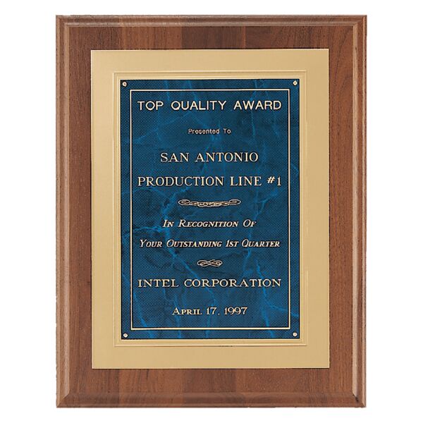 12" x 15" American Step Edge Plaque with Sapphire Marble Framed LaserFX Plate Thumbnail