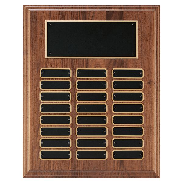 12" x 15" Step-Edge 24 Plate Perpetual Plaque with Brass Plate Thumbnail