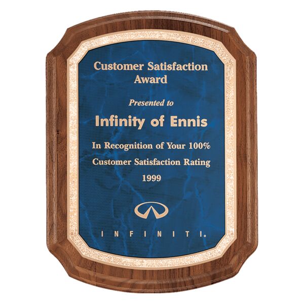 7" x 8" Coventry Series American Plaque with Border Sapphire LaserFX Plate Thumbnail