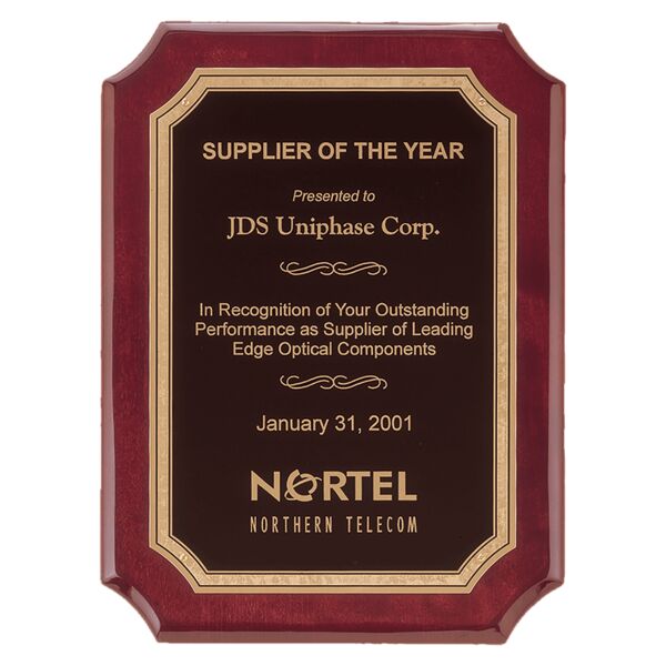 9" x 12" Airflyte Piano Finish Plaque with Border LaserFX Plate Thumbnail