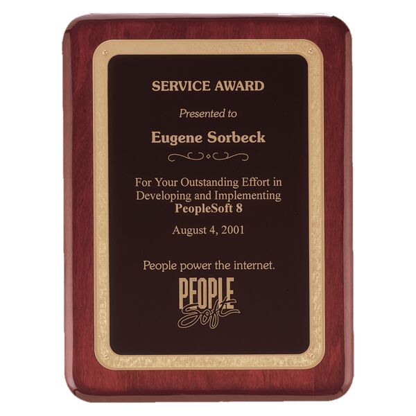 12" x 15" Piano Finish Plaque with Florentine Design LaserFX Plate Thumbnail