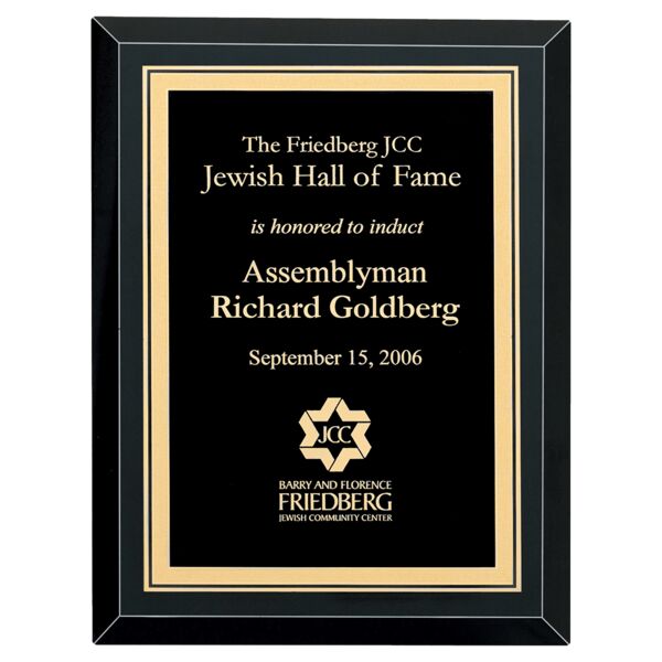 8" x 10" Airflyte Premium Mirror Glass Plaque with Florentine Border LaserFX Plate Thumbnail