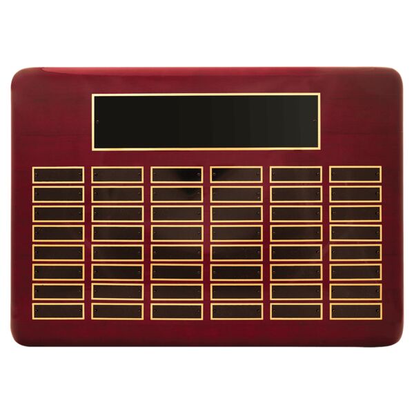 15" x 21"/Plates 7/8" x 2 3/4" Piano Finish 48 Plate Perpetual Plaque with Brass Plates Thumbnail