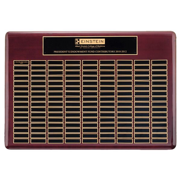 22" x 30"/Plates 7/8" x 2 3/4" Piano Finish 120 Plate Perpetual Plaque with Brass Plates Thumbnail