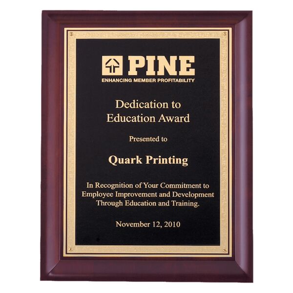 Hand Rubbed Finish Plaque with Florentine Border LaserFX Plate Thumbnail