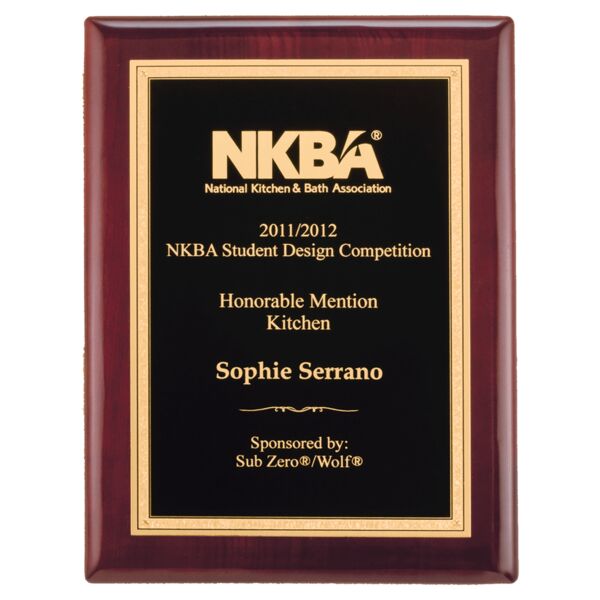 11" x 14" Airflyte Piano Finish Plaque with Textured Florentine Border LaserFX Plate Thumbnail