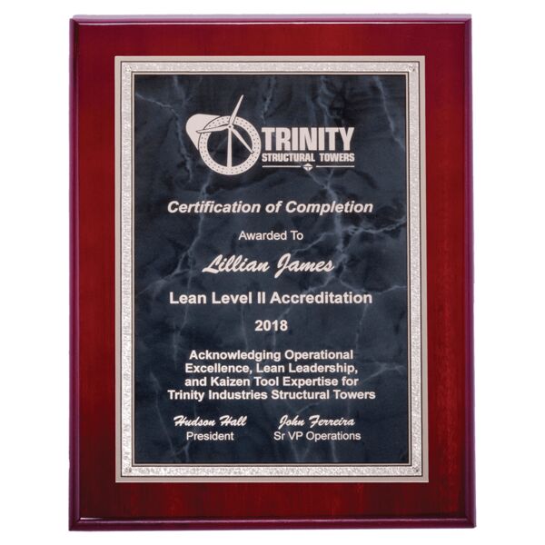 9" x 12" Airflyte High Gloss Plaque with Marble/ Florentine Borders Plate Thumbnail