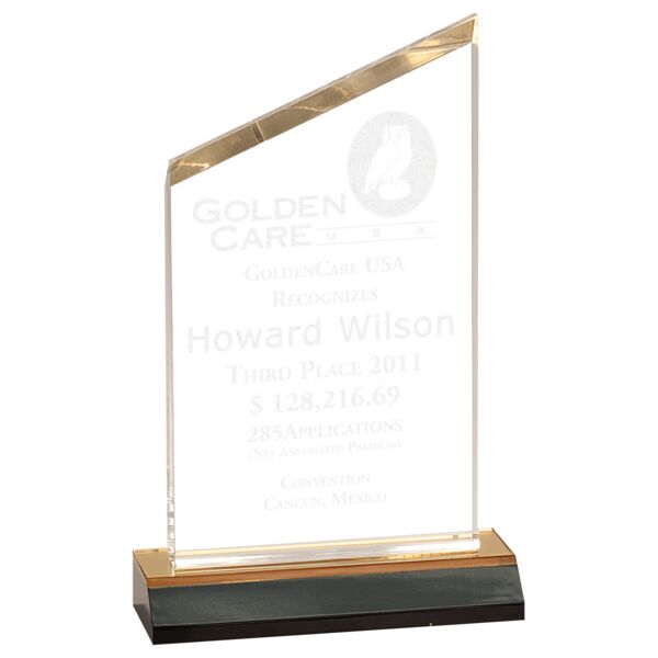 5" x 10" Reflection Beveled Peak Acrylic with 6" Mirror Base Thumbnail