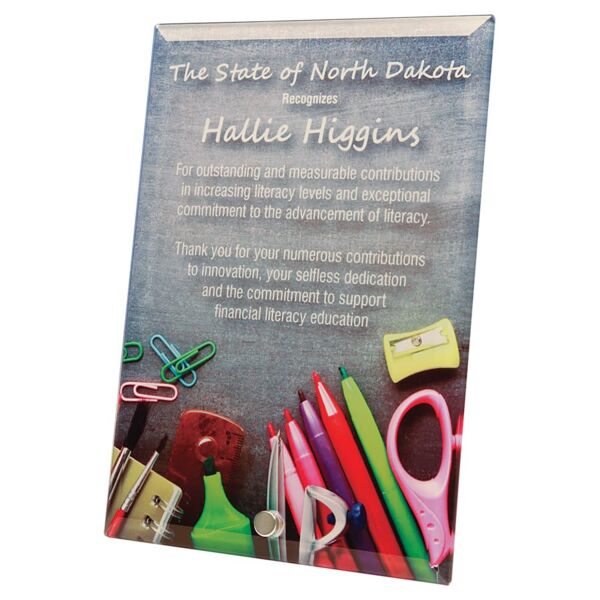 5" x 7" Sublimatable Vertical Glass with 1 Pin Thumbnail