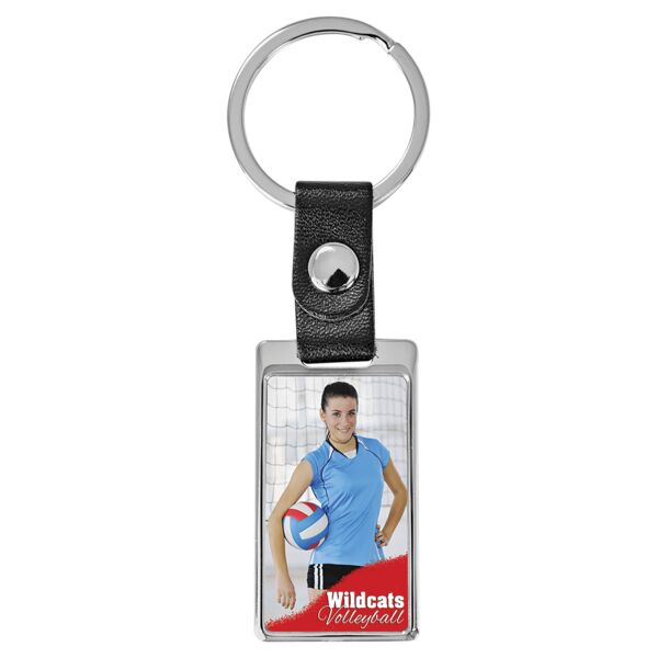 3 3/4" x 1 1/4" Rectangle Sublimatable Keychain with Insert Thumbnail