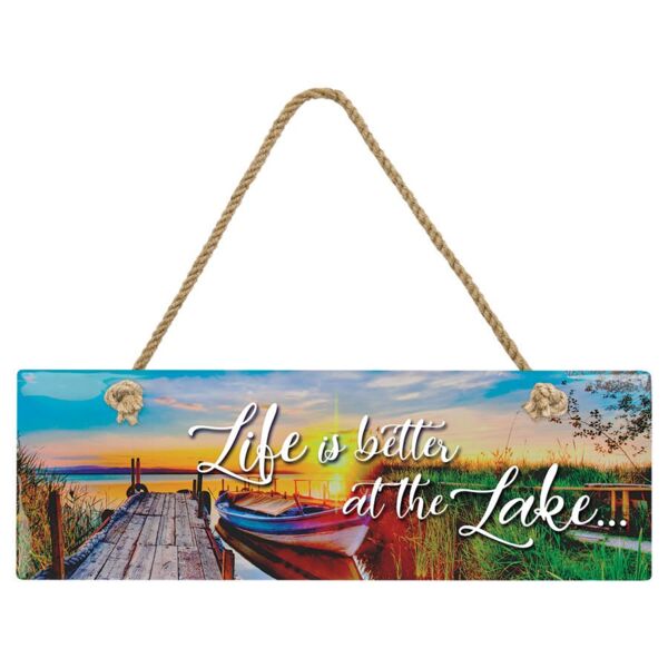 11 3/4" x 4" Sublimatable Rectangle Ceramic Wall Decor with String Thumbnail