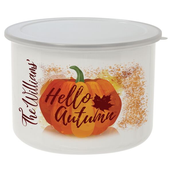 27 oz. Tall Enamel Container with Flexible Plastic Lid Thumbnail