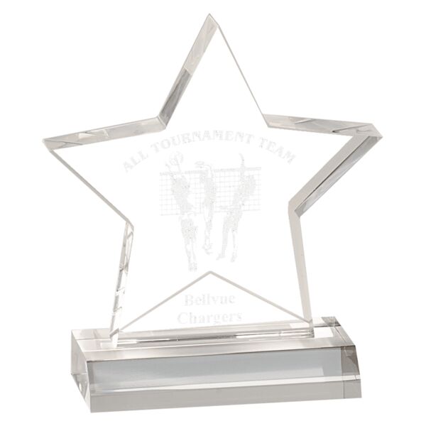 5" x 5" Star Acrylic Award with 4" Base Thumbnail