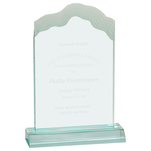 4" x 6" Jade Frosted Cap Edge Acrylic with 5" Base Thumbnail