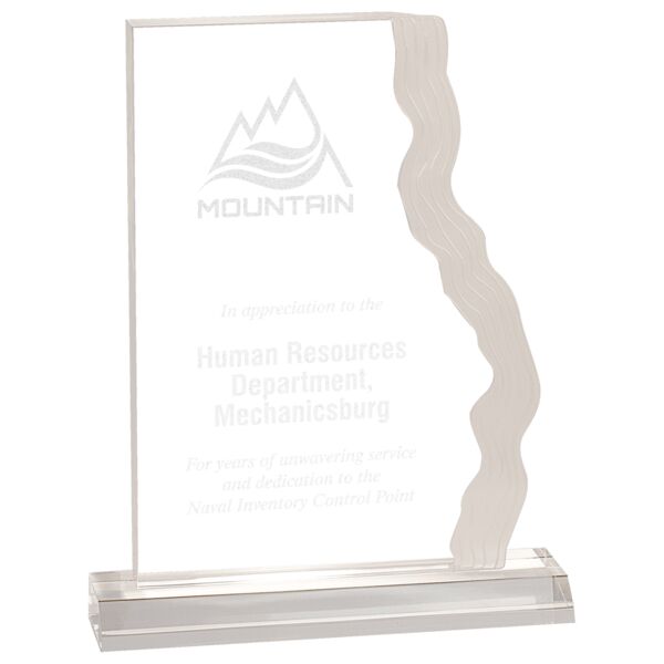 5 3/4" x 8" Frosted Waterfall Edge Acrylic with 6 1/2" Base Thumbnail