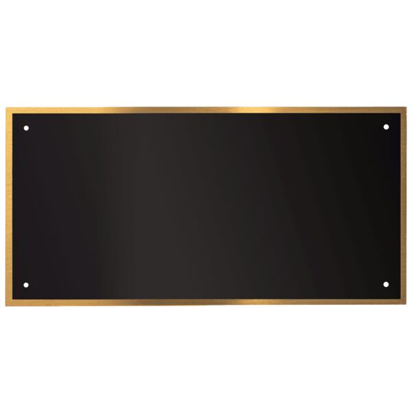 4 1/8" x 8 1/8" Brass Plate with Border and 4 Holes Thumbnail