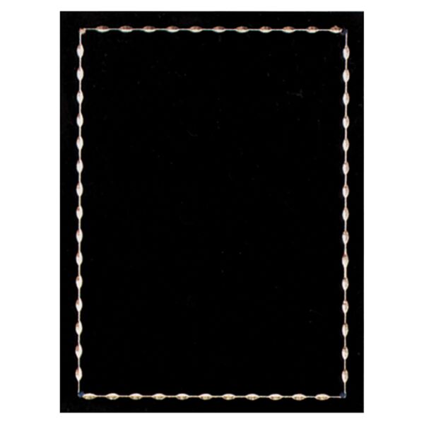 6" x 8" Laser Engravable Brass Plated Steel Jewel Carved Plate with Four Holes Thumbnail