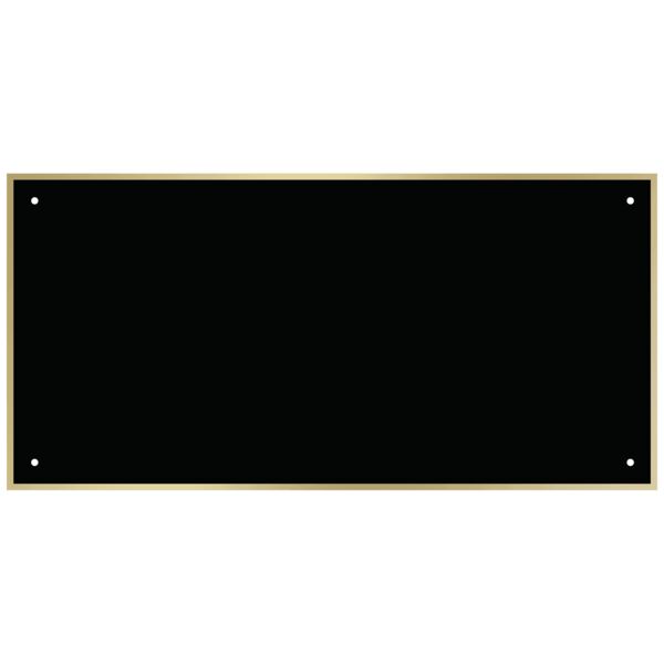 4 3/4" x 9 3/4" Laserable Brass Plate with Thin Border and 4 Holes Thumbnail