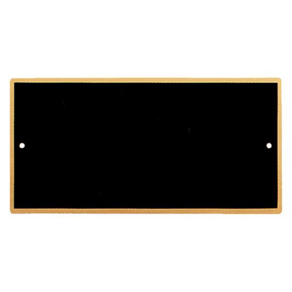 3 3/8" x 8" Laserable Brass Plate with Border Rounded Corners and Two Holes Thumbnail